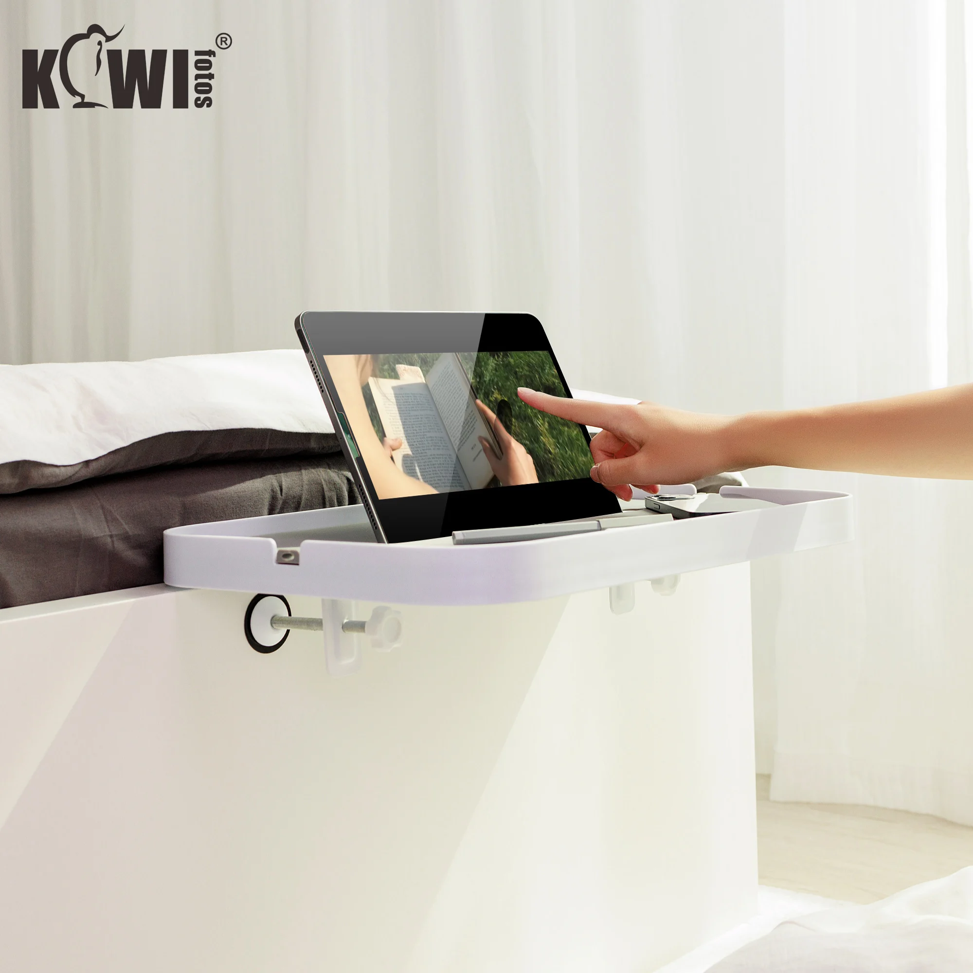 침실용 침대 옆 테이블 보관 스탠드, 금속 테이블 침대 헤드 랙 보관 홀더, 노트북 태블릿 전화 음료 책