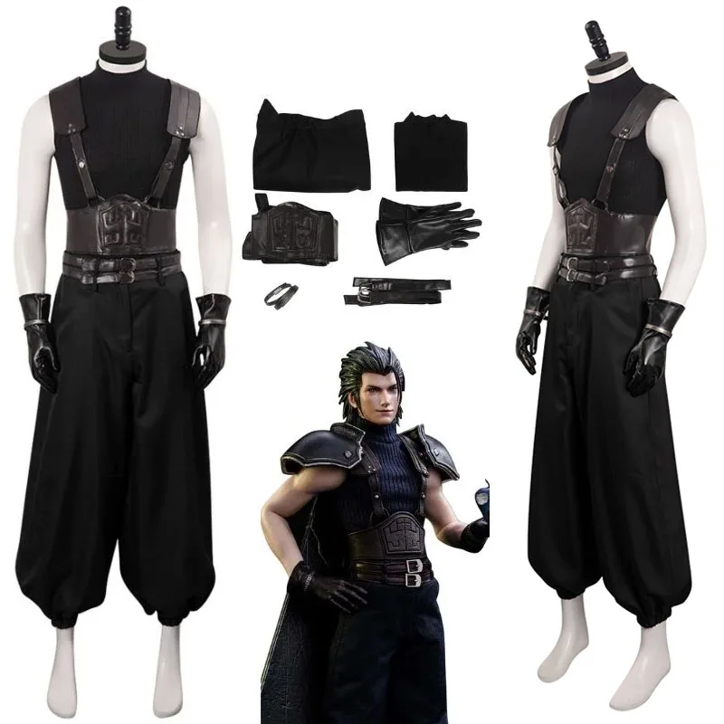 

Zack Cosplay Costume Final Fantasy 7 Remake Man Uniform Shirt Pants Belt Full Set Outfits Halloween Disguise Suit for Adult