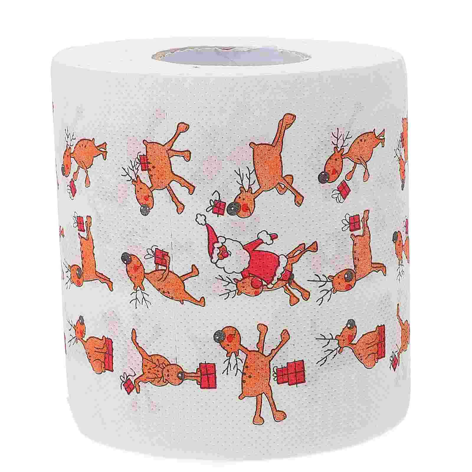 Christmas Printed Napkins Set Decorative Socks Pattern Tissue Party Toilet Paper Roll Creative Xmas Tissue Sanitary Paper