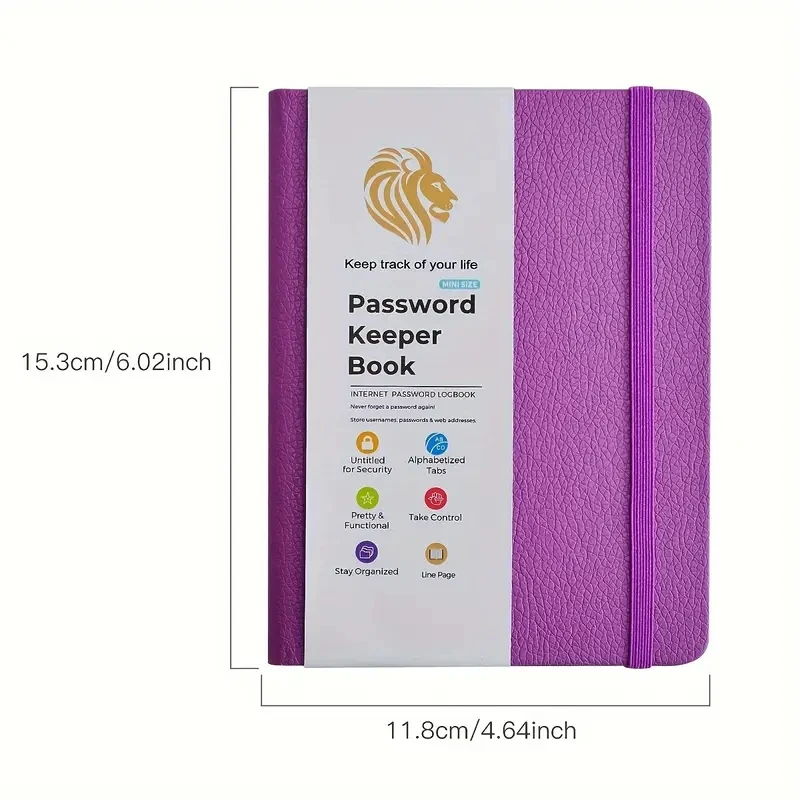 Password Book With Alphabetical Tabs - Internet Address & Password Keeper Logbook For Password Organization Notebook Diary Pads 6
