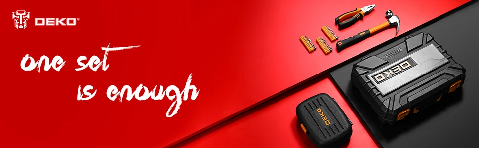 DEKO Ensemble d'outils de réparation à domicile de 100 pièces, trousse à outils de ménage général avec rangement