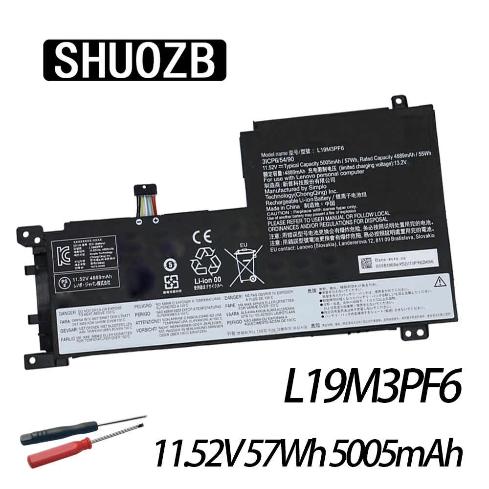 Bateria do Portátil para Lenovo Ideapad L19m3pf6 515alc05 15are05 15iil05 15itl05 5b10w86944 Sb10w86952 L19l3pf2 L19c3pf5 L19l4pf1