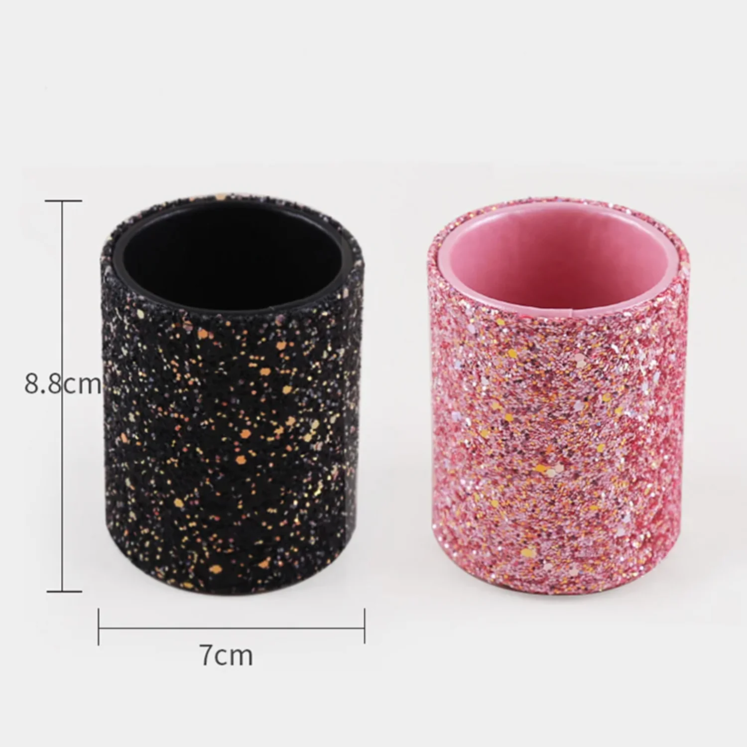 Fashion Women Sparkling Makeup Brush Bucket Cosmetic Pen Box Pencil Vase Comb Lipstick Brush Container Box