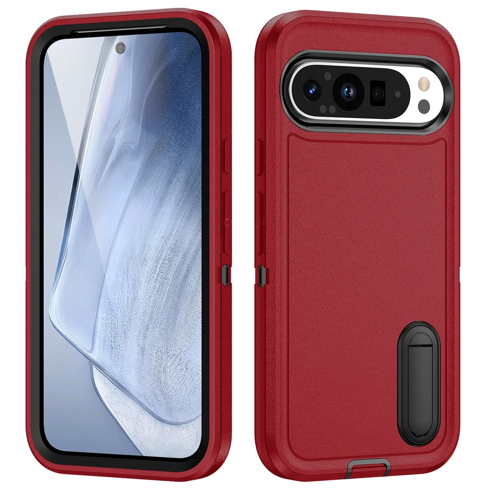 Enhanced Dual Layer Armor Case with Kickstand - Luxury Contrast Color Design
