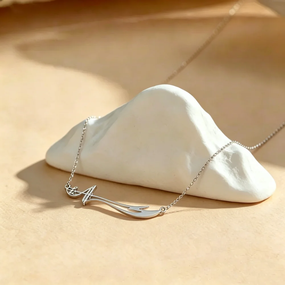 Zulfiqar Necklace Gold Colour Islamic Sword Pendant For Him_voghion.com