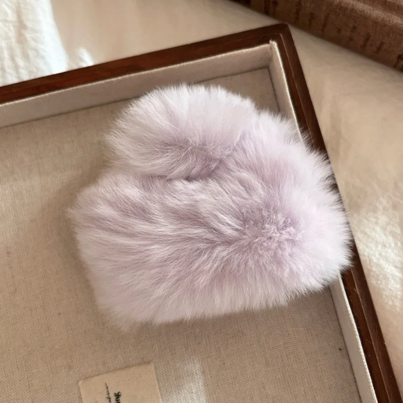 Plüsch-Haarklammer für Herbst und Winter im koreanischen Stil, Hai-Clip für den Hinterkopf, flauschige Haarspange mit Leopardenmuster, Zugang zu Fellhaaren – Detail 12