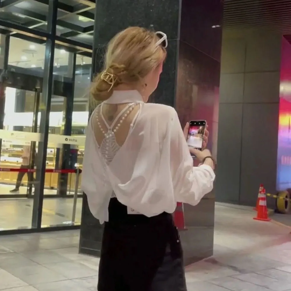 back transparent blouse
