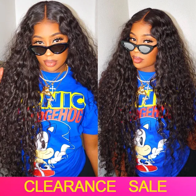 30 Inch Transparent Lace Front Human Hair Wigs For Women Human Hair Deep Wave Frontal Wig