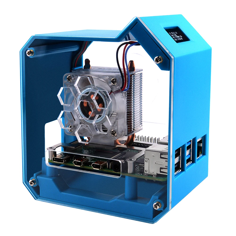 

Комплект Mini Tower для Raspberry Pi 4B, Настольная компьютерная лампа, мощное рассеивание тепла, OLED экран Displa ABS