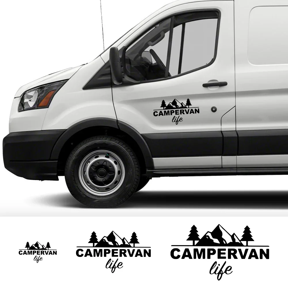 캠핑카 밴 라이프 스타일 비닐 데칼 자동차 스티커, 방수 자동차 장식, 차체 범퍼, 뒷창 노트북, 다양한 크기