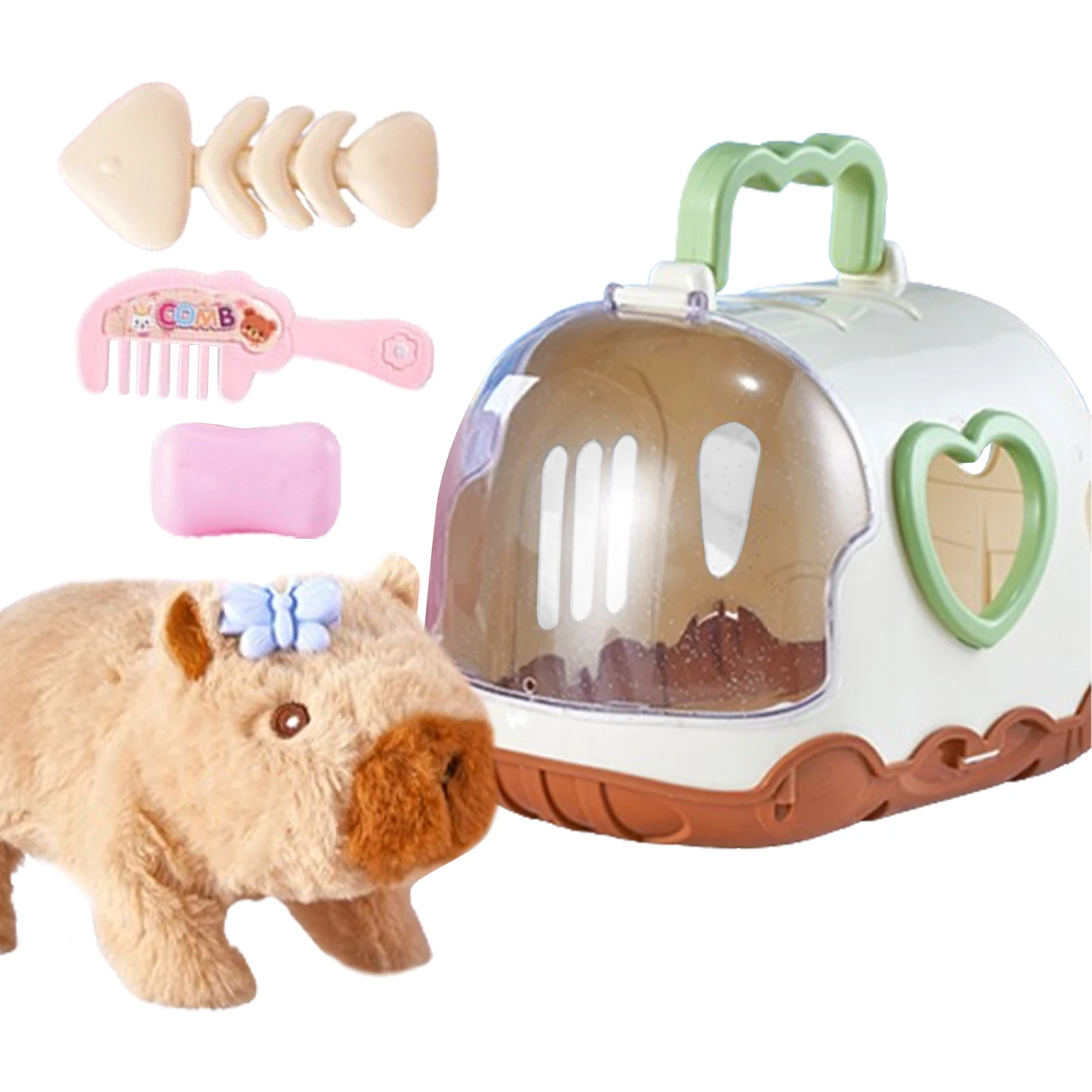 Electric Capybara Walking Doll Toy With Sound Children's Electric Plush Dolls Toy Animal Capybara Plush Figure Set Random Color 5