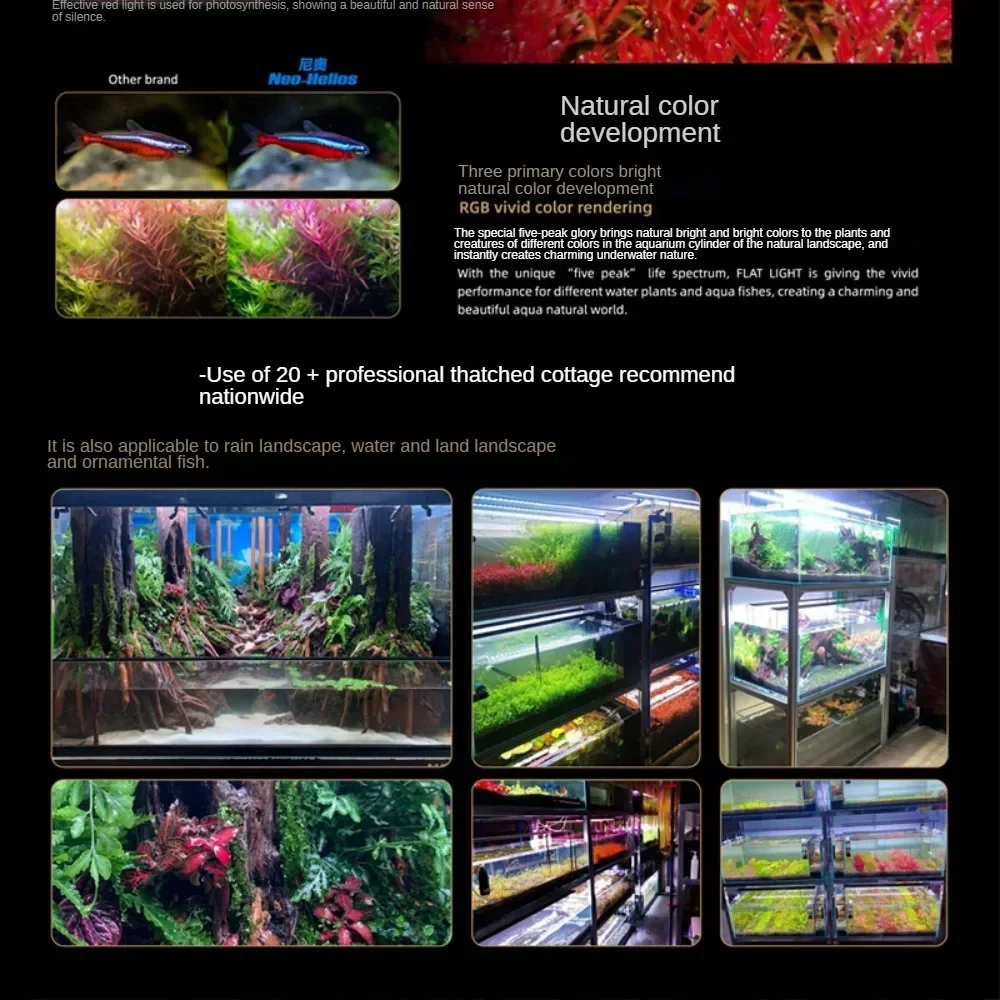 LED Aquarium Light Water Plant Fish Tank LED Lamp, Multi-Color Aquatic Coral Reef Light For Algae Seawater Freshwater Plant Fish