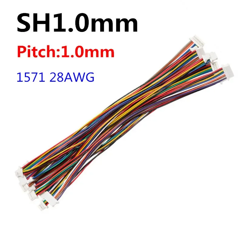 더블 헤드 와이어 케이블 커넥터, SH1.0 JST1.25 ZH1.5 PH2.0 XH2.54, JST 피치 1.0 1.25 1.5 2.0 2.54mm, 2 3 4/10 핀 암, 10 개