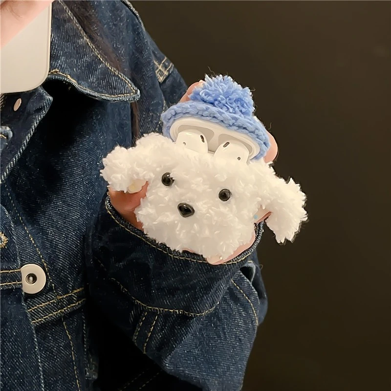 

Wool White Puppy Is Suitable for AirPods 2/3 Generation Earphone CaseAirPodsPro2 Plush Earphone Case