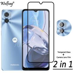 2 in 1 Tempered Glass For Motorola Moto E22 Screen Protector Moto E22 E13 G30 G13 G23 G73 G32 Camera Lens For Moto E22i Glass