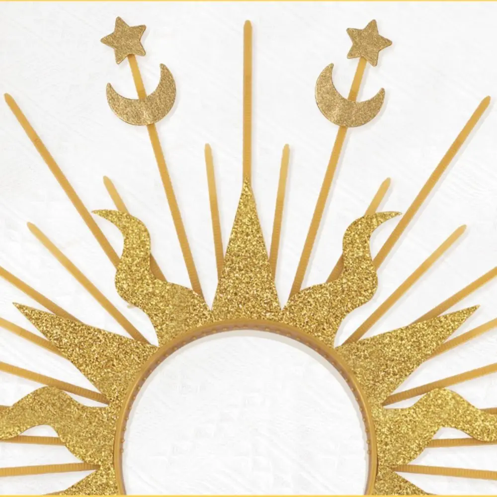 Mode Sonnengott Halo Stirnband Stern Gold COSPLAY Haarreifen Mond Der Halo der Jungfrau Maria Halloween Stirnband Halloween Kopfbedeckung – Detail 4