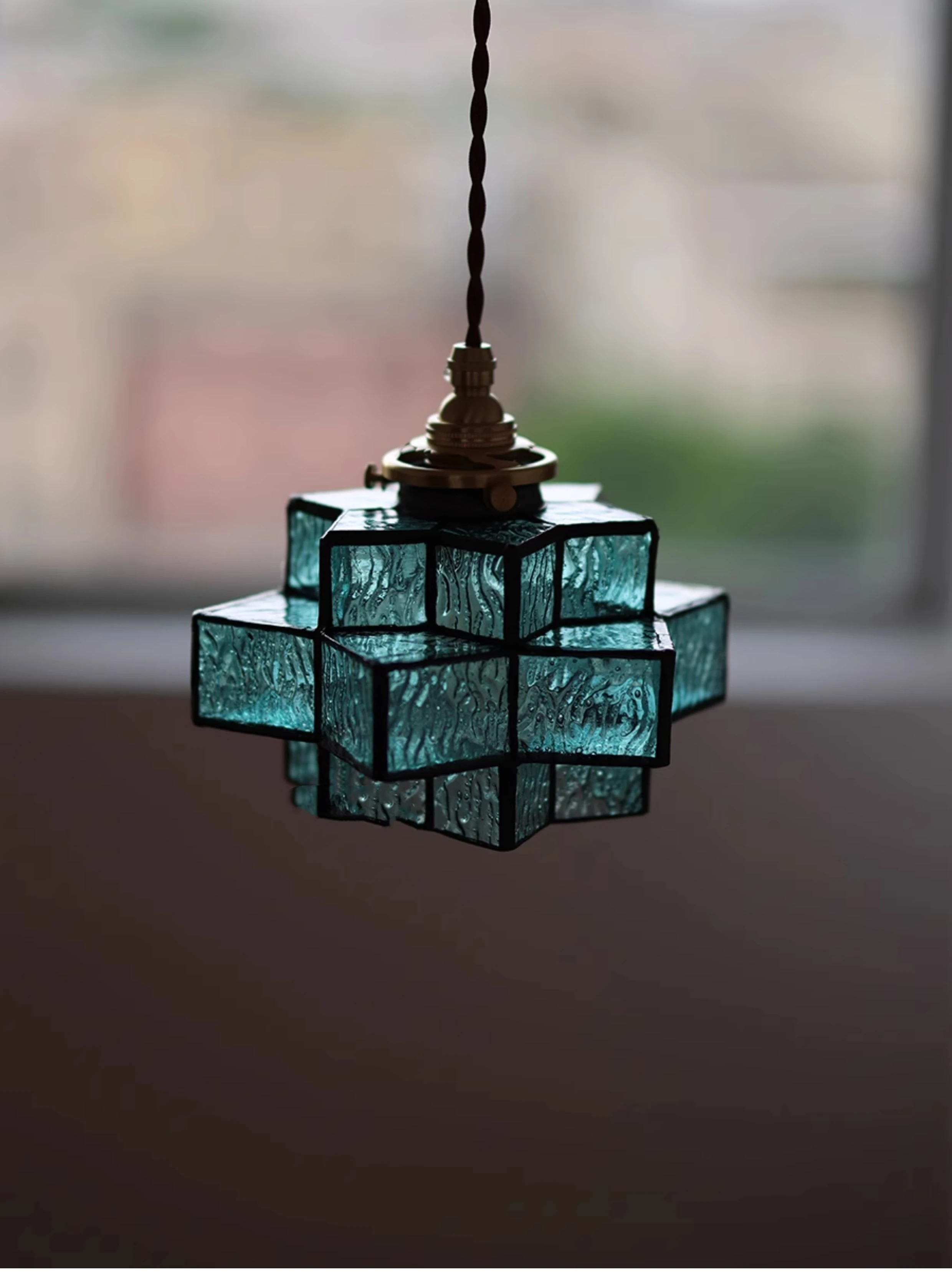 Japanese Style Retro Handmade Chandelier Medieval Entrance Corridor Bedside Cafe Bar Homestay Glass Chandelier