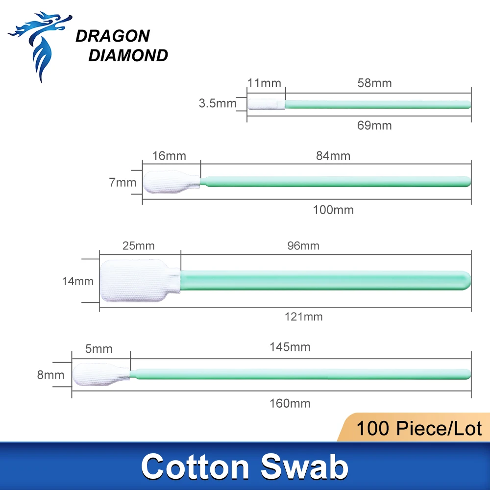 Cleaning Tools Industry Machine Nonwoven Fabrics Cotton Swabs Dust-proof Length 70mm 100mm 125mm 100pcs/pack