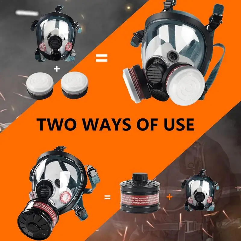 Full Face Respirator Reusable Against Dust Face Cover Shield Facepiece Respirator for Protection Professional Paint Dust Face