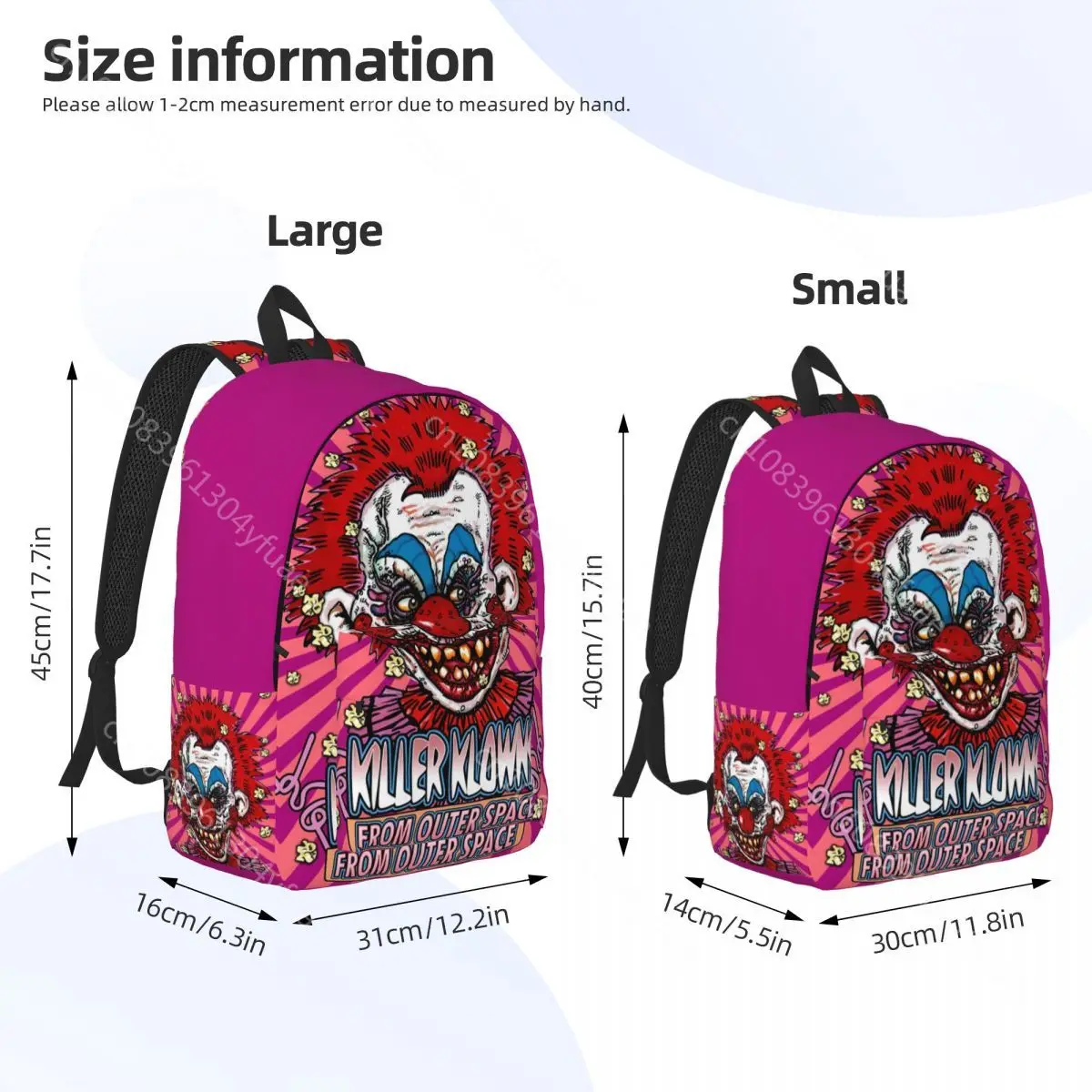 Killer Klowns From Outer Space Wax Backpack Horror Movie Cycling Backpacks Male Fashion School Bags High Quality Large Rucksack
