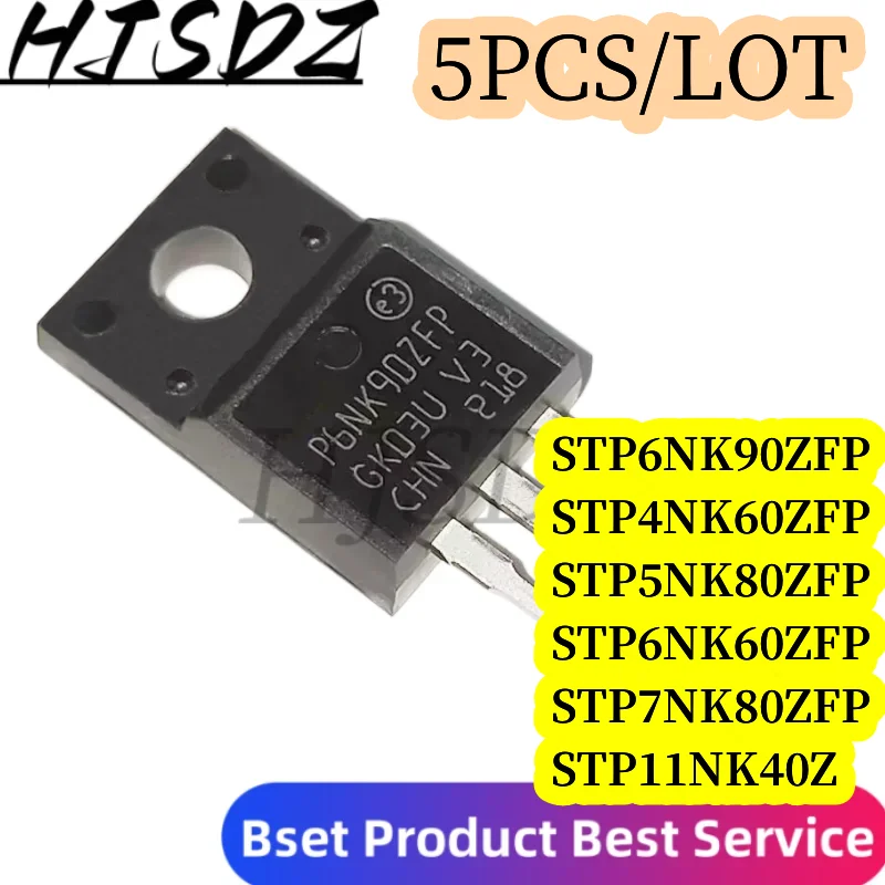 10pcs STP6NK90ZFP P6NK90ZFP TO-220 MOSFET – Power Transistor – Unbranded