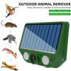 Solar Ultrasonic Animal Driver with Red White Flash Light USB Charging Animal Repellent Device for Outdoor Lawns Garden 1