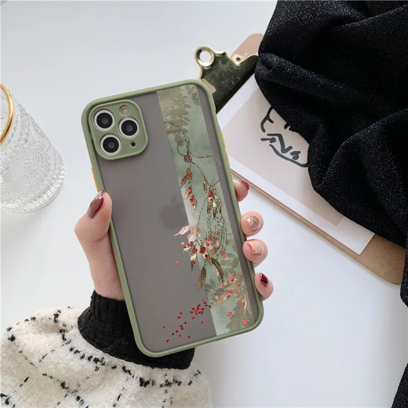 Elegant Vintage Rose Flower Shockproof Hard Back Phone Case Cover