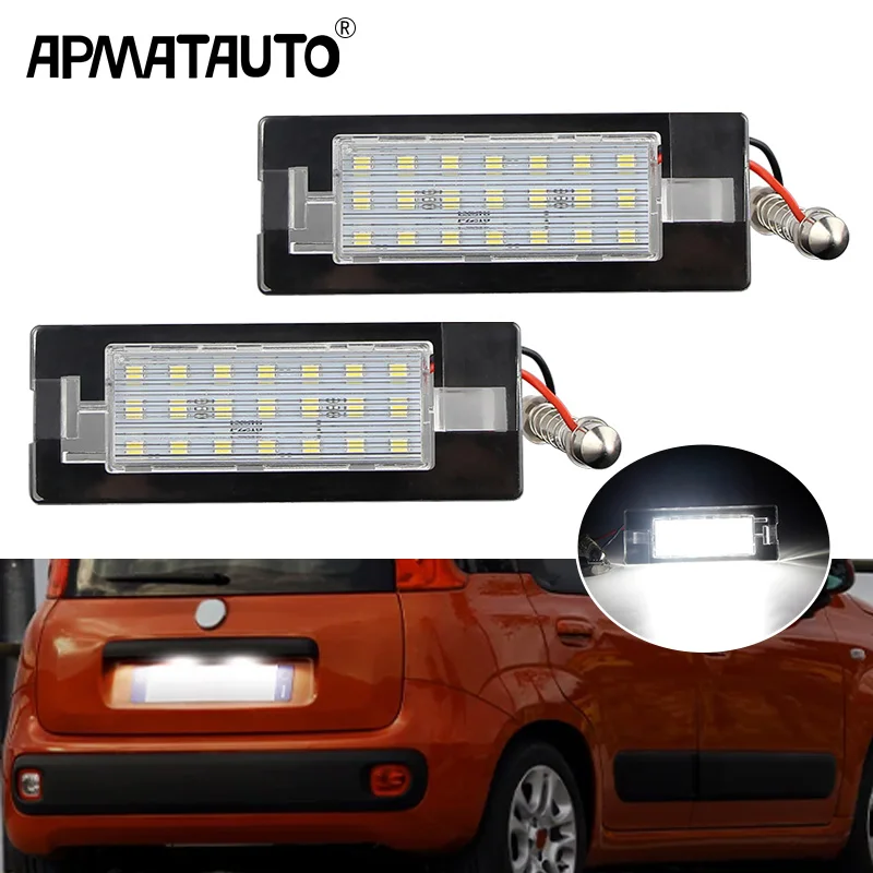 

2pcs Canbus For FIAT Panda MK3 MK4 Typ 169 312 319 2003-2012 LED License Number Plate Light Lamp White 12v OEM#:71734797