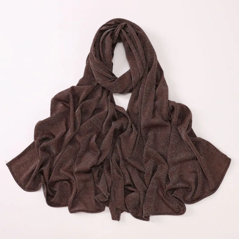 Fashion Hijabs For Women Scarf Turban Wrap New Bubble Satin Handmade Sticky Flower Boat Anchor Long Towel Gauze Muslim Headscarf