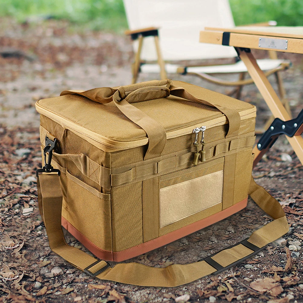 Camping Storage Bag Handheld Hard Picnic Storage Bag Cooking Utensil Organizer Detachable Travel Picnic Bags Camping Supplies