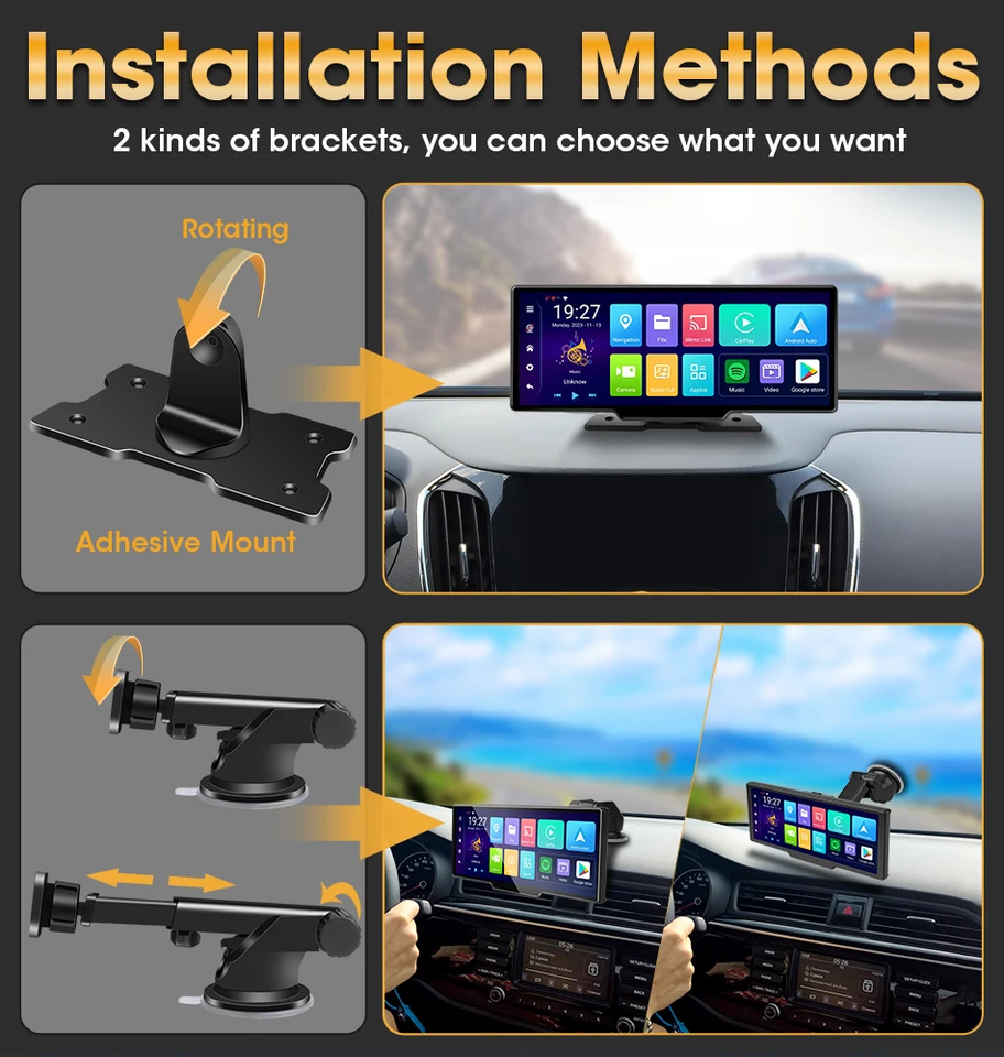 10.26インチ Android 13 ダッシュカム ワイヤレス CarPlay&Android