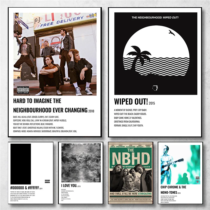 Vintage The Neighbourhood Album Art Poster - Minimalist Canvas Painting