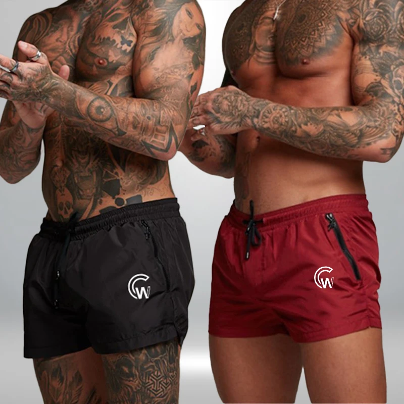 Fashionable shorts for men's summer sportswear sports shorts for men's elastic waist quick drying pants mesh stitching elastic hip lifting quick drying breathable sports tights high waist pocket pants for women