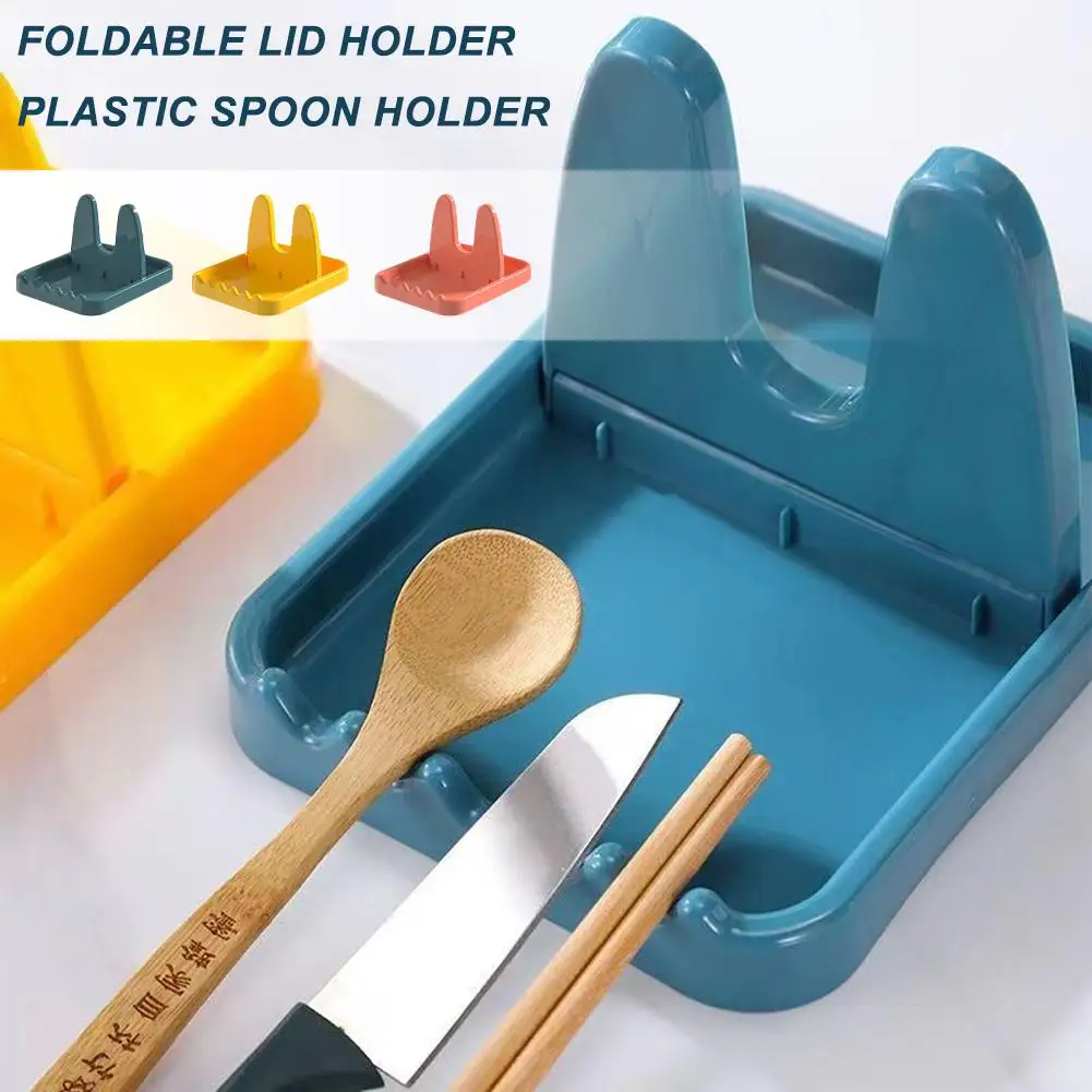 

Foldable Pot Lid Rack Plastic Spoon Holder Kitchen Organizer for Fork Spatula Rack Pan Cover Shelf Tableware Storage Rack E6X0