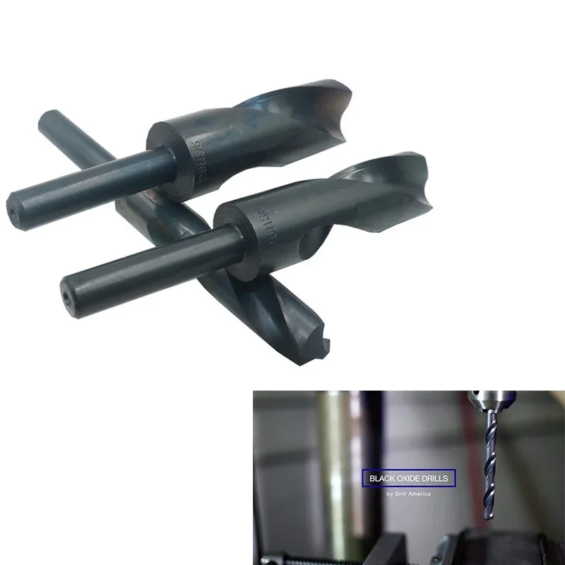 13.5-30mm tipo di gambo scanalatura circolare tipo spirale gambo ridotto punta da trapano in acciaio ad alta velocità strumento di fresatura ossidato nero