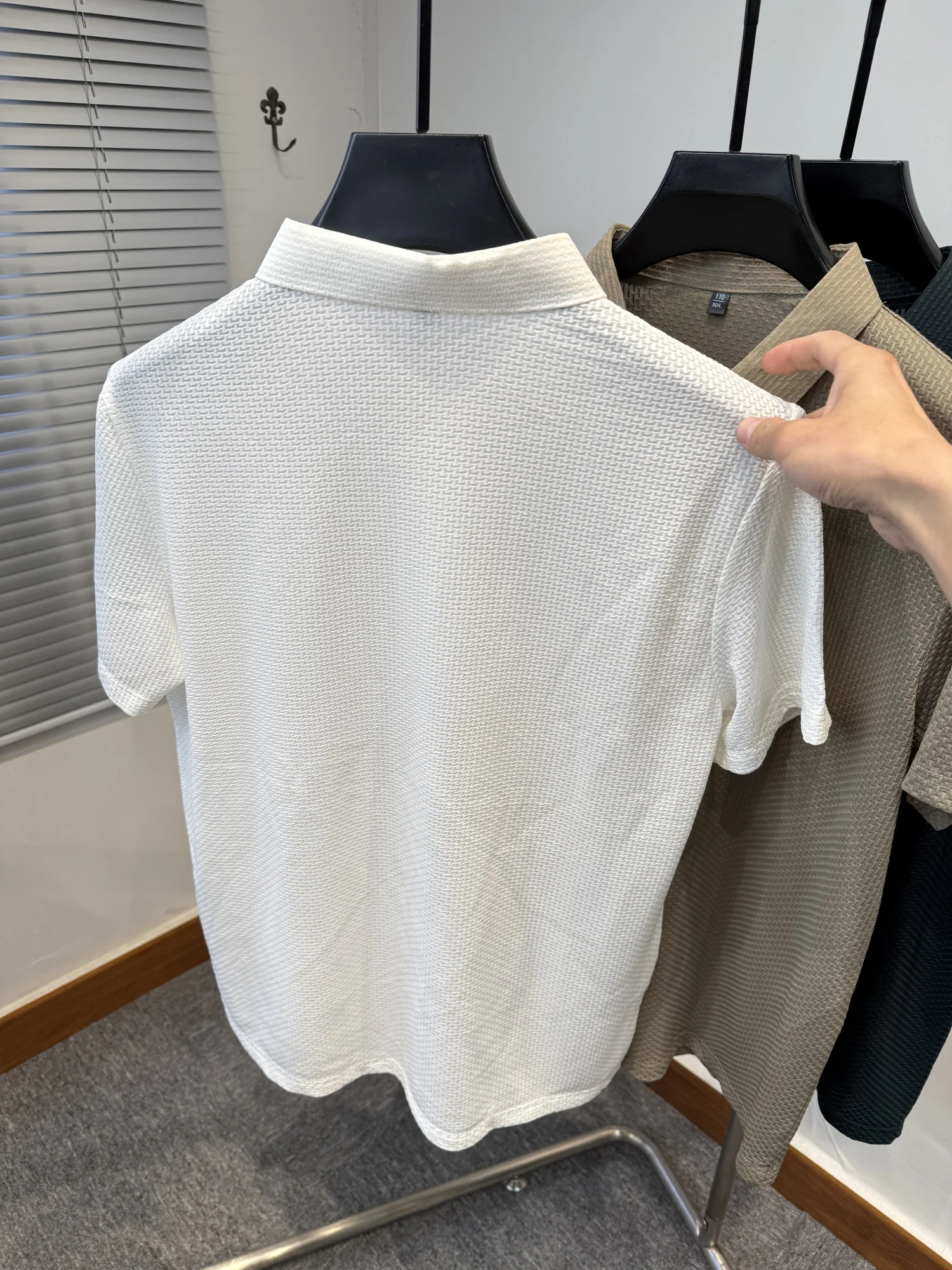 Men's breathable cotton ball shirts, fashionable brand T-shirts, high-quality striped short-sleeved tops, casual office summer 8 Sf5b3ba618c834249a9796419a44587f2p