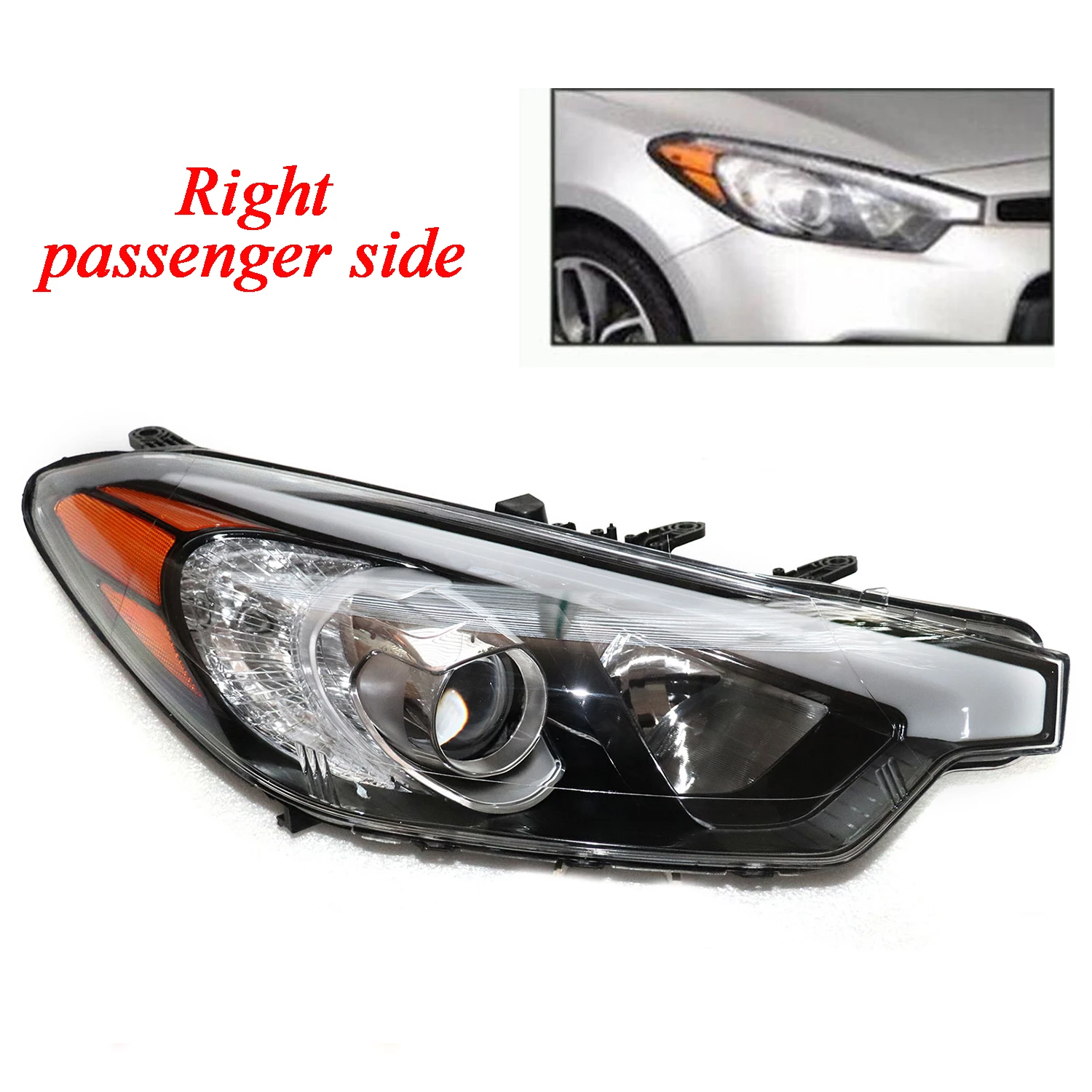 Headlight For 2014-2016 KIA Forte Forte Koup Forte5 Halogen Driver Left Side Front Lamp Chrome Passenger Side Headlight LH+RH 6