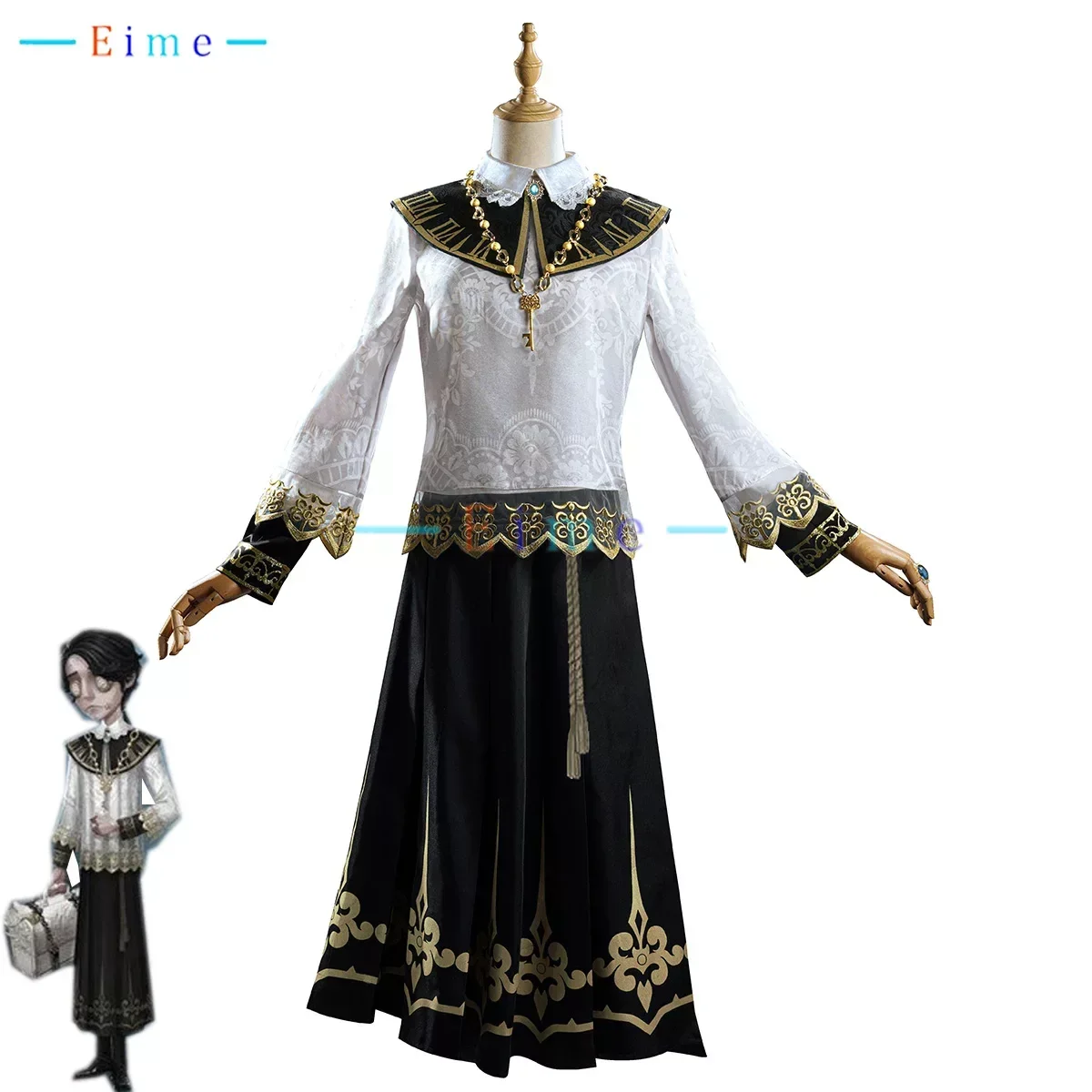 

Clock Keeper Aesop Carl Cosplay Costume Game Identity V Embalmer White Suit Fancy Party Outfits Halloween Uniforms Custom Made