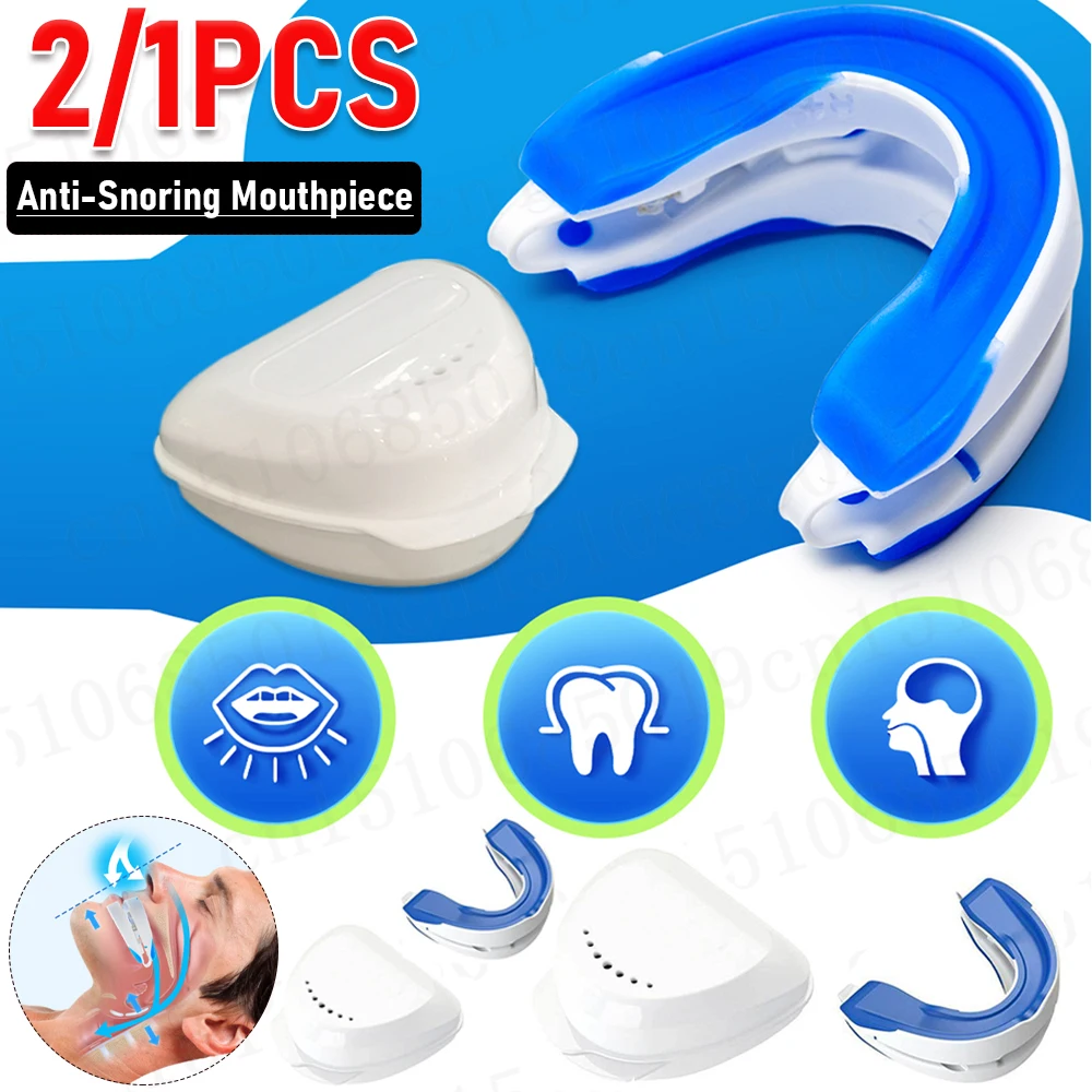 Anti-Snoring Mouthpiece Anti-Snoring Device Night Time Teeth Mouthguard & Sleeping Bite Guard for Bruxism & Stop Snoring