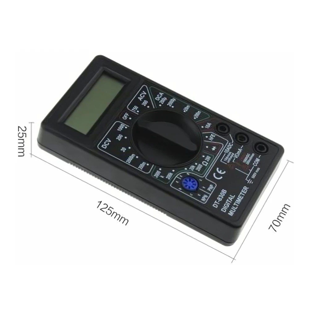 LCD Digital Multimeter DT-830B Mini Handheld Multimeter for Voltmeter Ammeter AC/DC 750/1000V Ohm Tester Meter With Probe 3