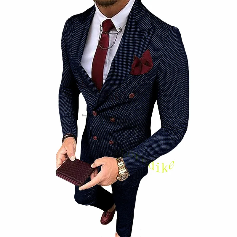 Thorndike Men's Suit Jacket Pants Fashion Boutique Casual Business Male Groom Wedding Tuxedo Dress 2 Pieces Set Blazers Coat