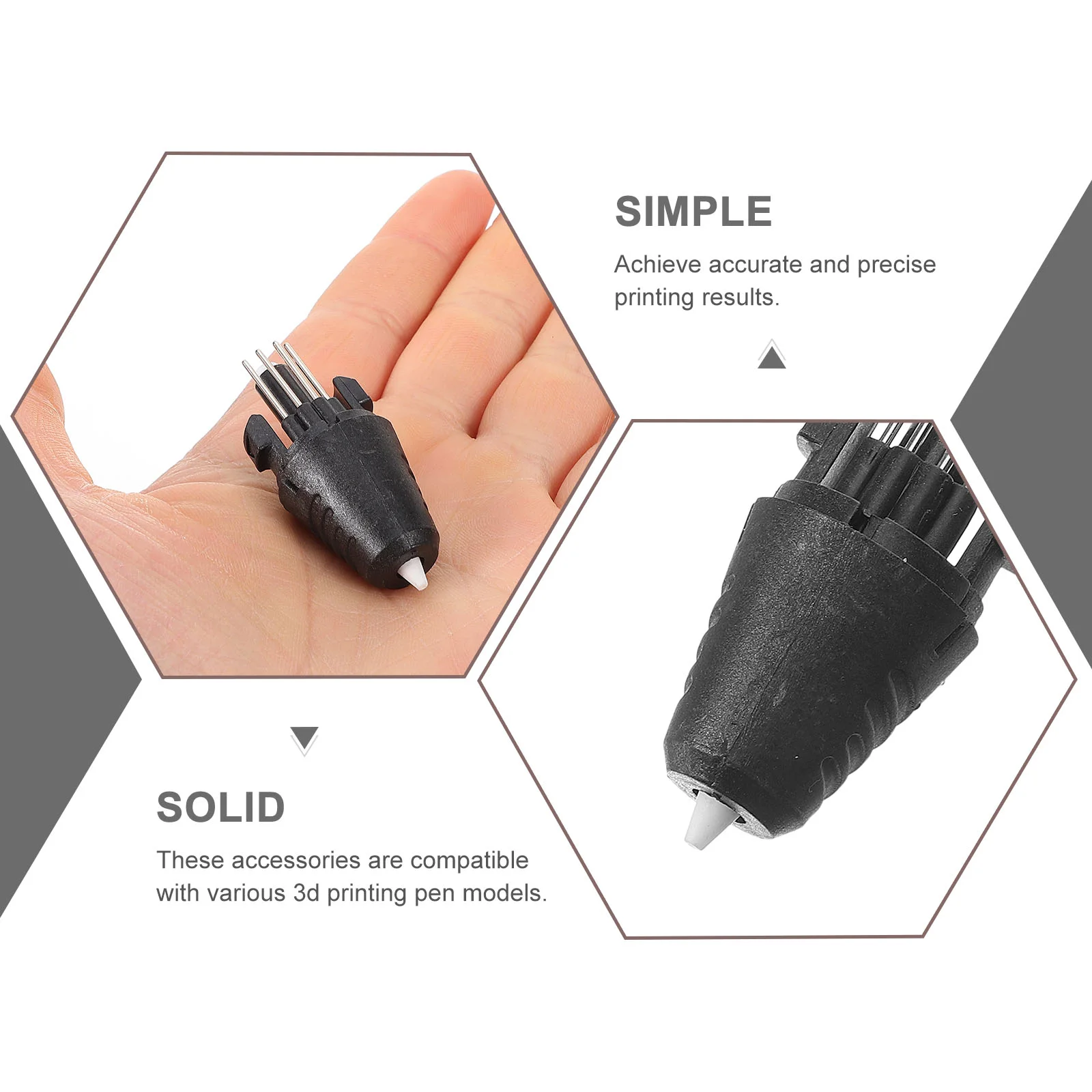 2 Pcs 3D Printing Pen Head Nozzle Printer Plastic Replacement Accessory