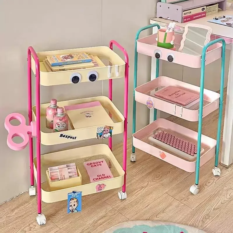 Trolley Storage Shelf Multi-layer Trolley Organizer Mobile Cosmetics Snack Storage Rack Bathroom Shelf rolling storage cart,storage rack
