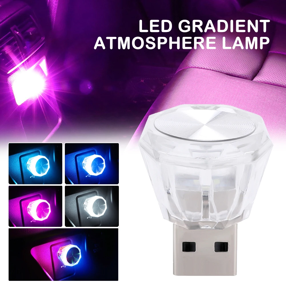 

Fashionable Car USB Atmosphere Light LED Car Cigarette Lighter With Night Light Portable Atmosphere Lamp Interior Accessories