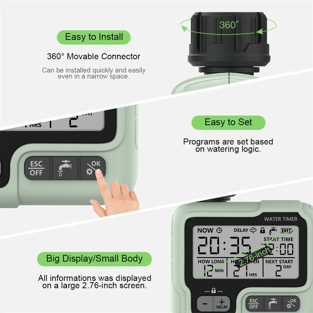 Watering Timer Programmable Garden Outdoor Hose Faucet Water Timer Automatic Watering System Suitable Lawn Digital Irrigation - 5