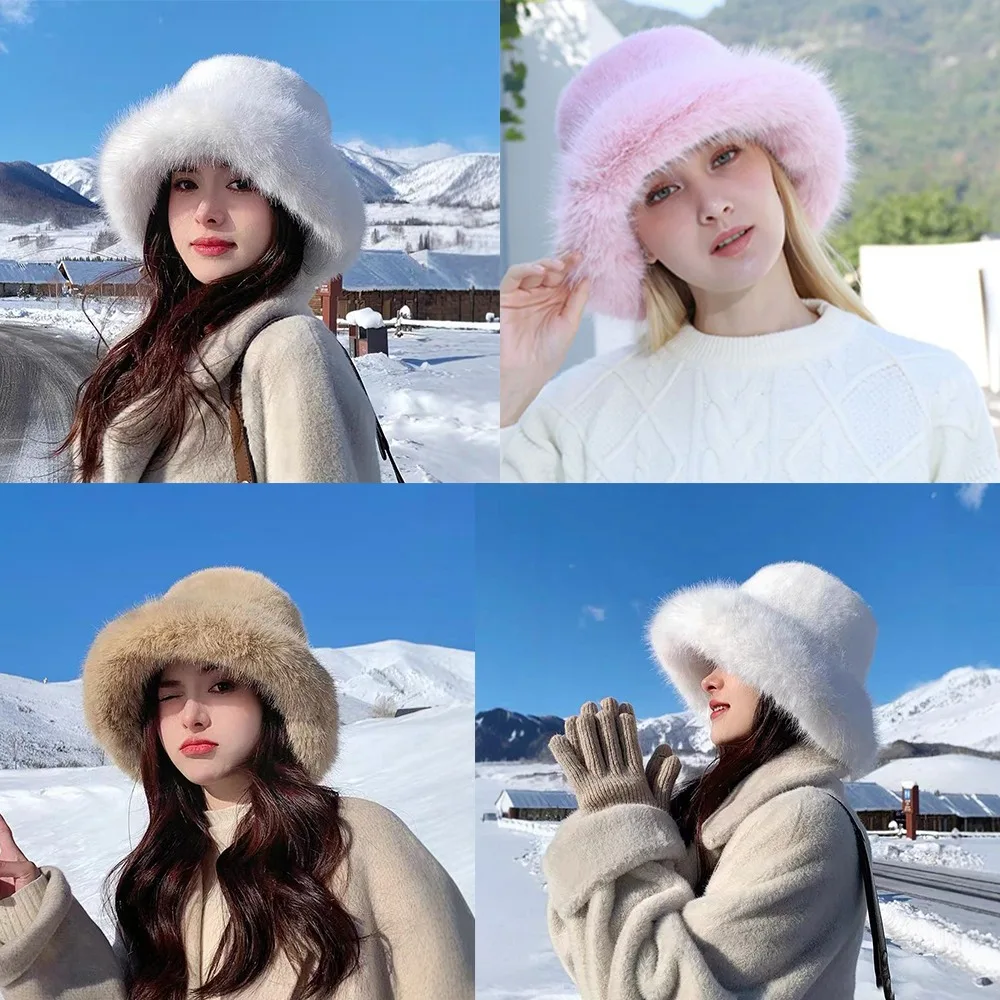 Warm Faux Fur Winter Hat for Women