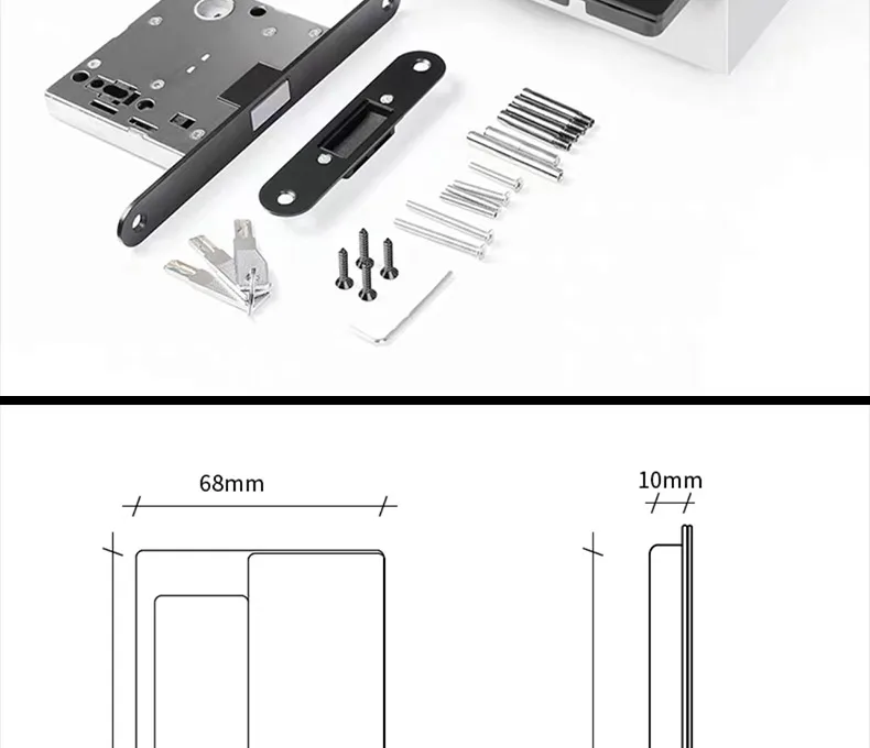 2023 New Handleless Flat Lock Modern Bedroom Magnetic Recessed Door Handle Silent Push-Pull Golden Invisible Sliding Door Lock