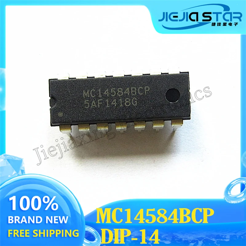 MC14584 DIP-14 Inverted Schmitt Trigger Chip IC, MC14584BCP, 100% Original Brand New, Free Shipping, 5-20Pcs analog switch chip ic mc14067 mc14067bdwr2g 14067b smt sop 24 100% brand new and original free shipping 3 20pcs