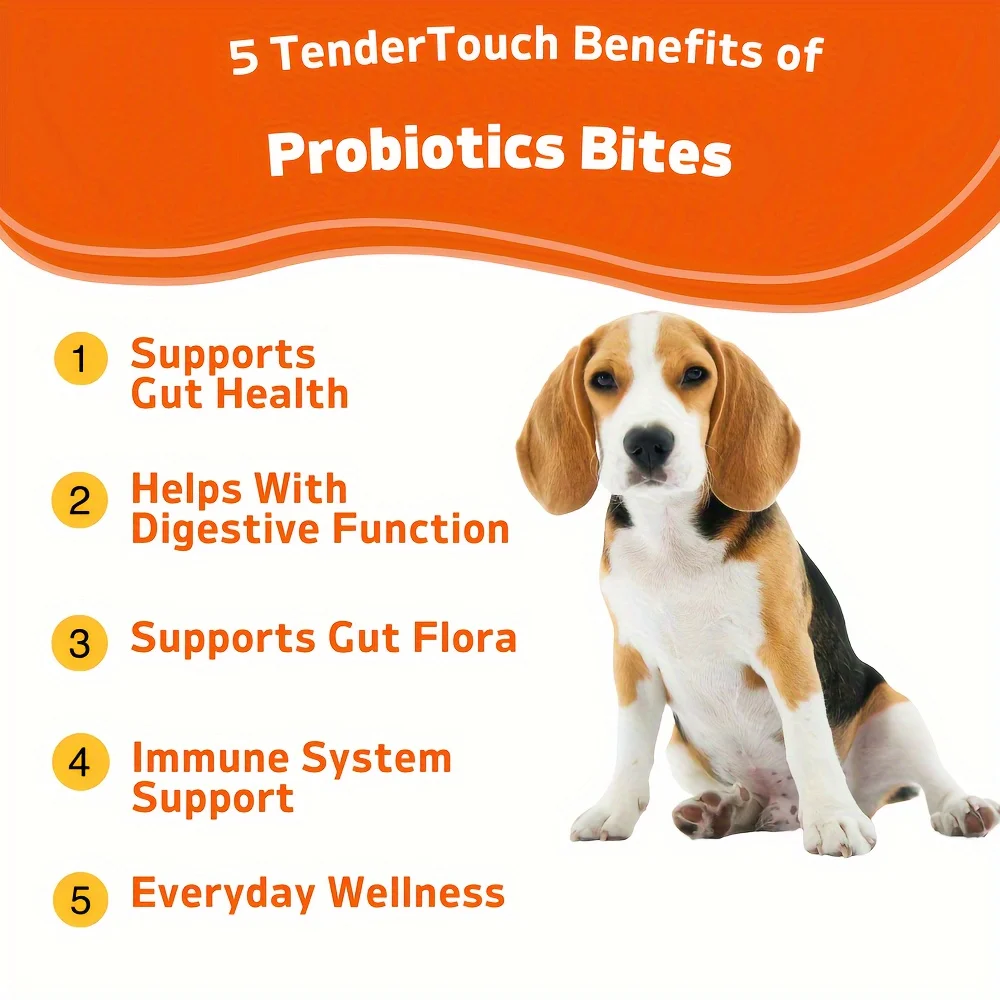120 Chews-（1 Pack x 180g/6.35oz) 180g/6.35oz-TenderTouch Probiotics for Dogs, Dog Probiotics for Digestive Support