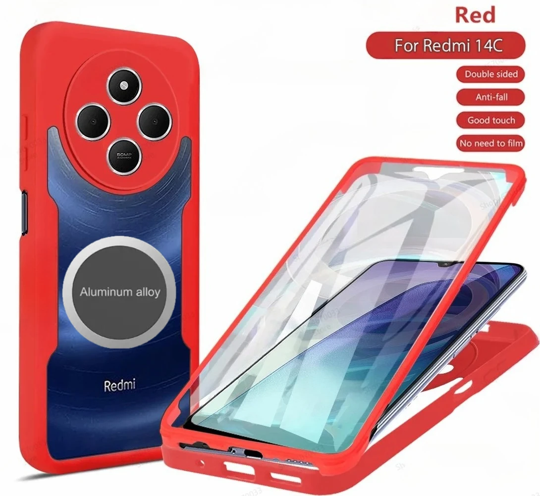 Transparent 3-in-1 360° Screen Protector with Metal Magnetic Car Holder and Phone Back Cover